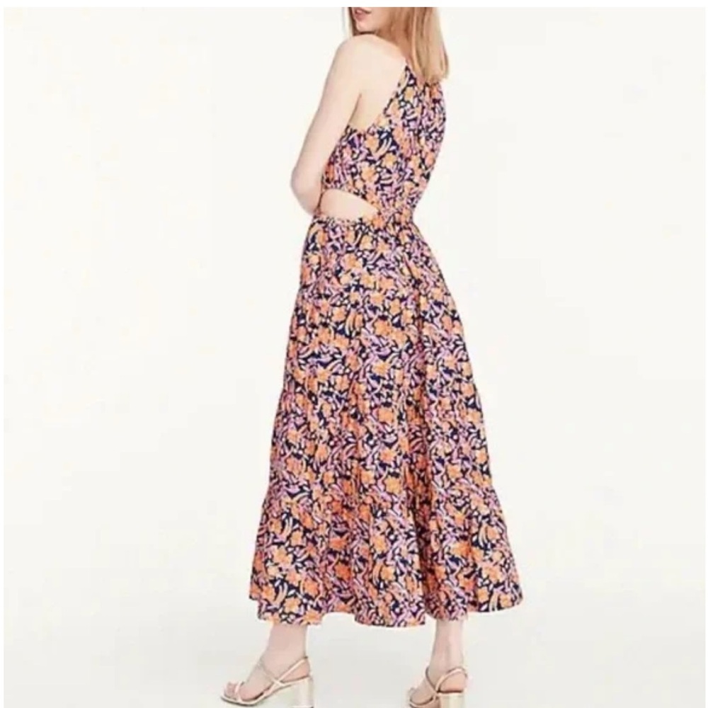 J. Crew Pink and Purple Halter Midi Sundress